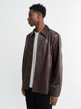 Our Legacy - Welding Shirt in Umber Brown Fluid Calfskin
