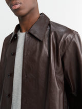 Our Legacy - Welding Shirt in Umber Brown Fluid Calfskin