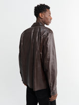 Our Legacy - Welding Shirt in Umber Brown Fluid Calfskin