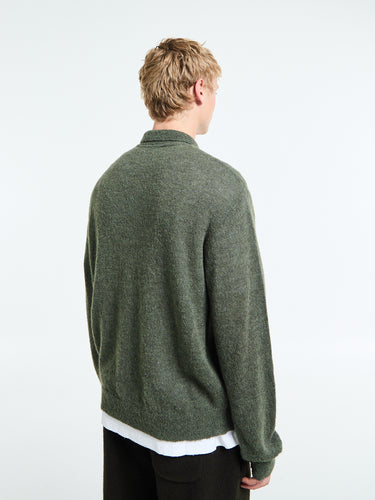 Our Legacy - Evening Polo in Moss Green Fuzzy Alpaca