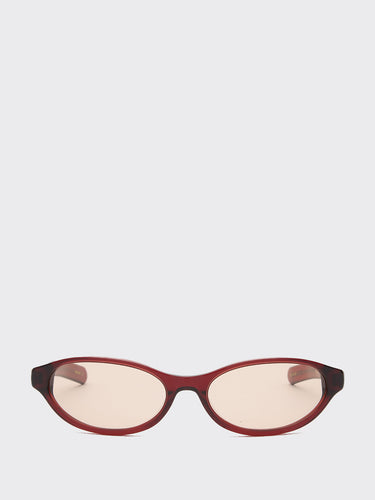 Flatlist - Olympia Sunglasses in Crystal Burgundy and Solid Peach Lens