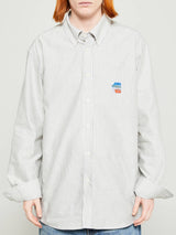 Palmes - Deuce Oxford Shirt in Charcoal Stripe