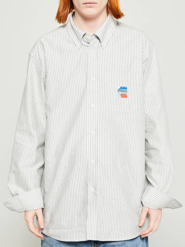Palmes - Deuce Oxford Shirt in Charcoal Stripe