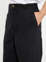 Palmes - Twill Patch Trousers in Black