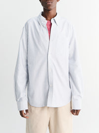 Palmes - Deuce Oxford Shirt in Light Blue Stripes