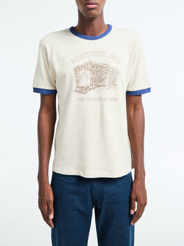 Palmes - Remember Ringer T-Shirt in Broken White