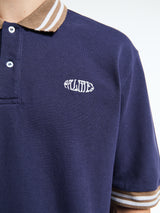 Palmes - Oval Pique Polo in Dark Blue