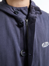 Palmes - Herringbone Hooded Jacket in Dark Blue