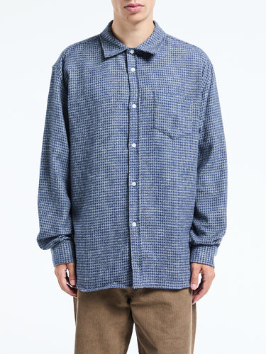 Palmes - Cotton Mouline Shirt in Blue