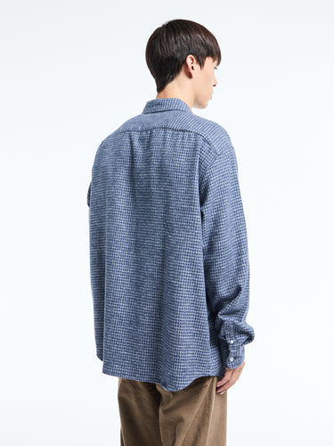 Palmes - Cotton Mouline Shirt in Blue