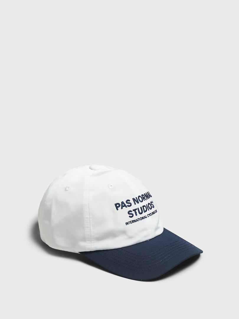 Off-Race Cap in Off White and Navy