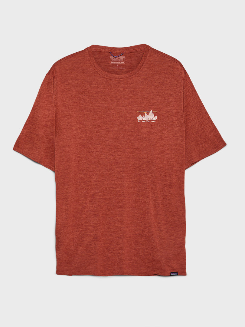    PATAGONIA - M's Cap Cool Daily Graphic Shirt in '73 Skyline Burl Red X-Dye