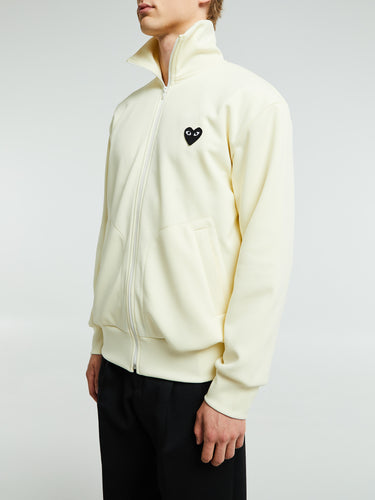 Comme des Garçons PLAY - Sweatshirt With Black Emblem in Ivory
