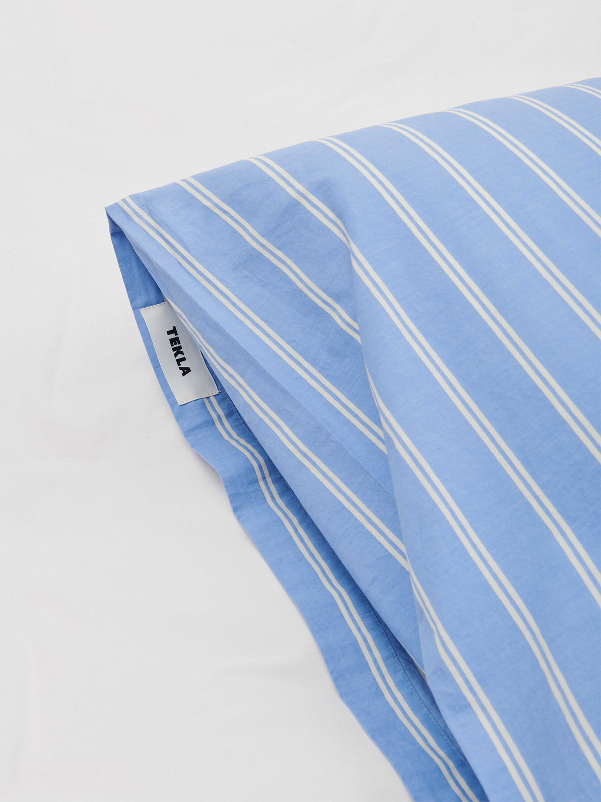 Percale Pillow Sham in Island Blue Stripes