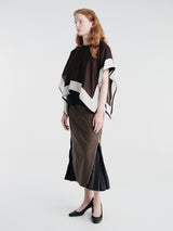 sacai - Cotton Weather Zip Skirt in Khaki and Navy