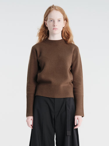 sacai - Wool Knit Pullover in Brown