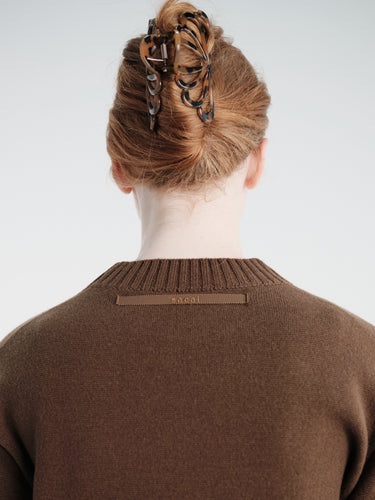 sacai - Wool Knit Pullover in Brown
