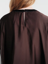 sacai - Satin and Cotton Jersey T-Shirt in Brown and Navy