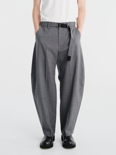 sacai - Belted Suiting Pants in Gray