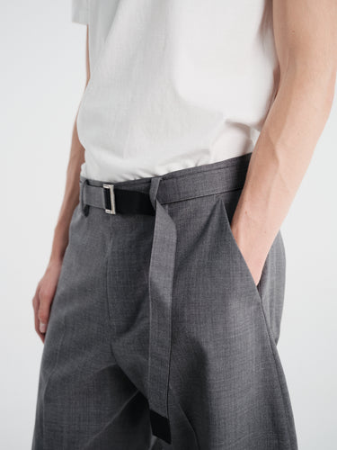 sacai - Belted Suiting Pants in Gray