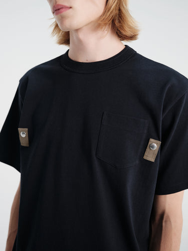 sacai - Cotton Jersey T-Shirt in Navy and Khaki