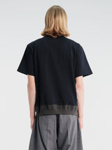 sacai - Cotton Jersey T-Shirt in Navy and Khaki
