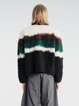 sacai - Chusen-Dyed Knit Polo Shirt in Black Multi