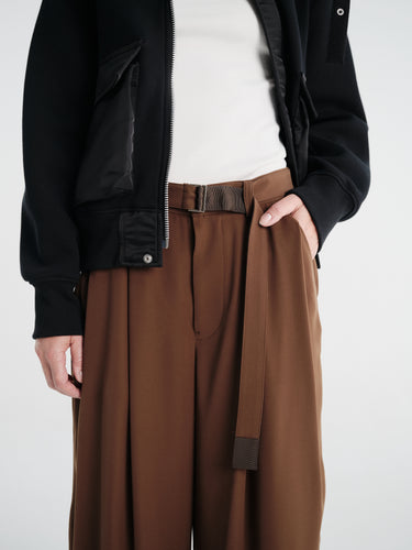 sacai - Crepe Back Satin Pants in Brown