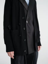 sacai - Suiting X Wool Knit Cardigan in Black