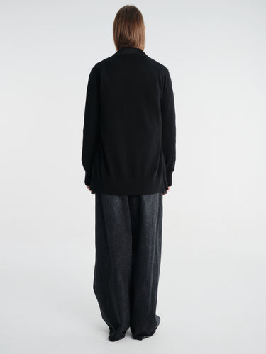 sacai - Suiting X Wool Knit Cardigan in Black