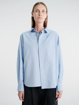 sacai - Poplin Shirt in L/Blue Stripe