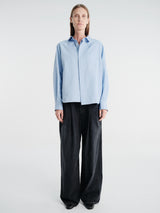 sacai - Poplin Shirt in L/Blue Stripe