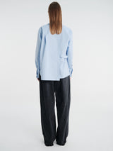 sacai - Poplin Shirt in L/Blue Stripe
