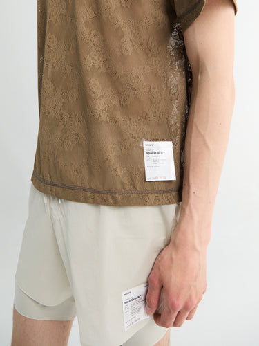Satisfy - Space-Lace T-shirt in Shitake SA