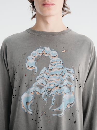 Satisfy - Mothtech™ Long Tee in Faded Black Scorpsleecepr