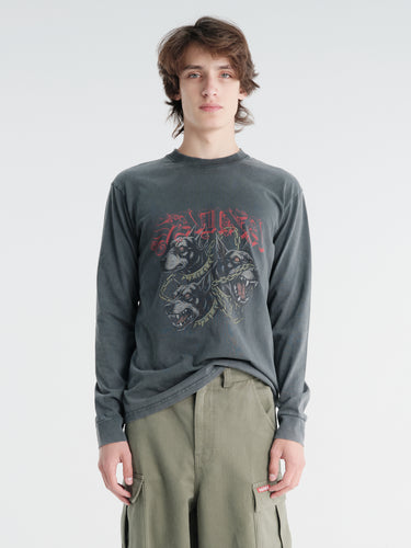 Sauna - Hound L/S Shirt in Washed Black