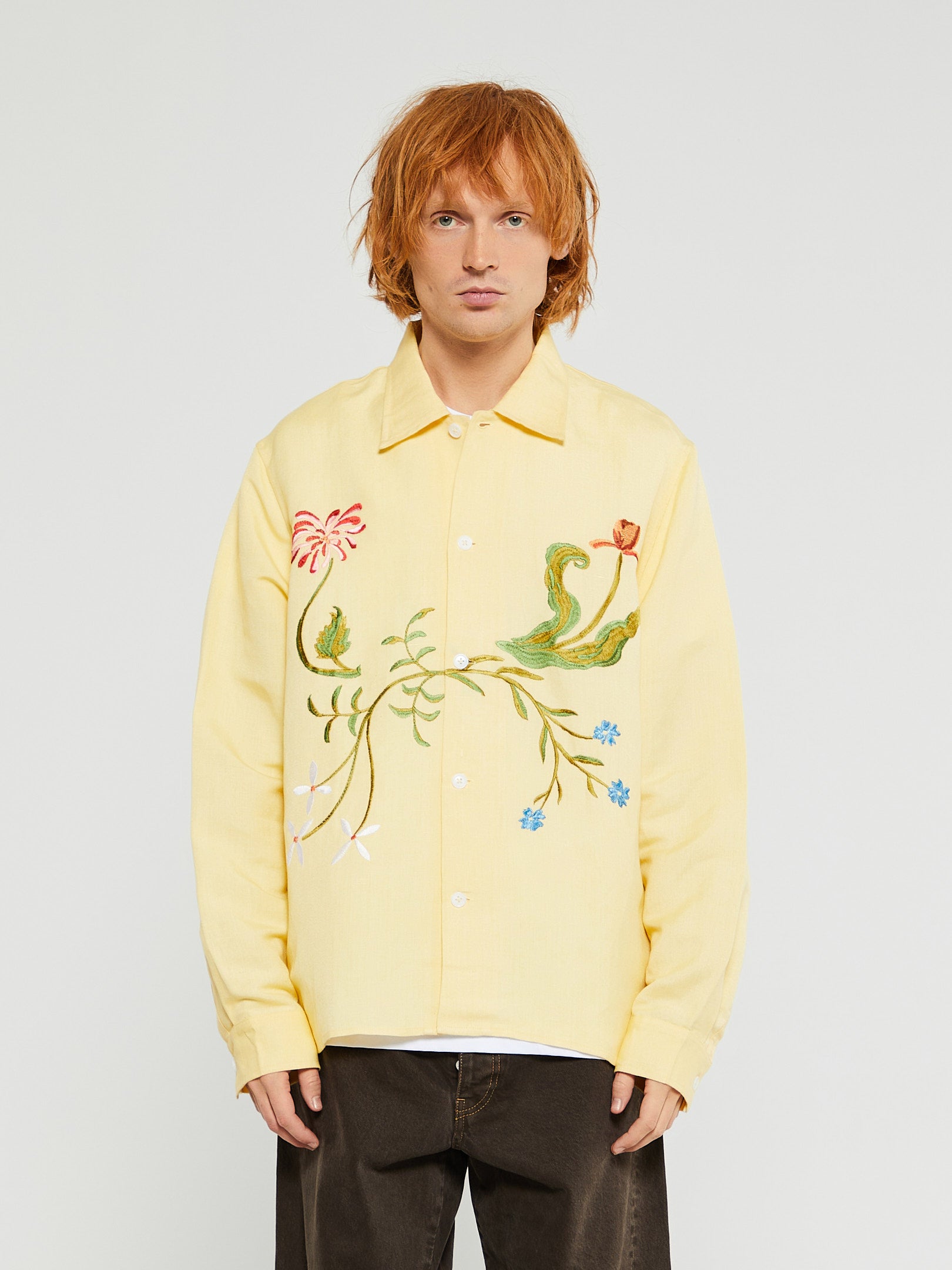 Garden Embroidered Shirt in Vanilla