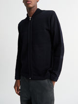 S.N.S. Herning - Fisherman III Full Zip Sweater in Navy Blue