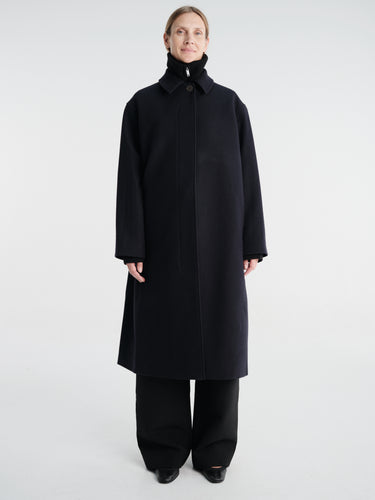 Studio Nicholson - Ria Snw - 725 Outwear - Rounded Overcoat in Dark Navy