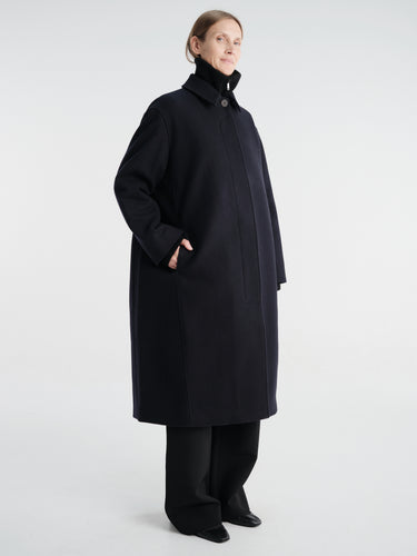 Studio Nicholson - Ria Snw - 725 Outwear - Rounded Overcoat in Dark Navy