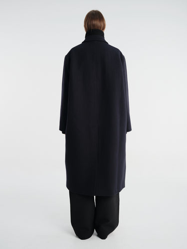 Studio Nicholson - Ria Snw - 725 Outwear - Rounded Overcoat in Dark Navy