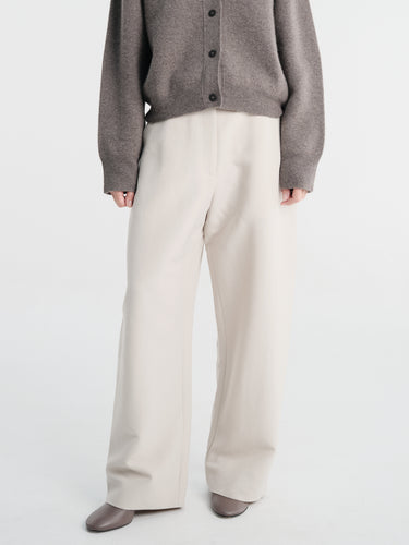 Studio Nicholson - Chatto Snw - 1735 Pants - Belted Round Leg Pant in Putty