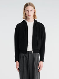 Dunst - Unisex Hooded Knit Cardigan in Black