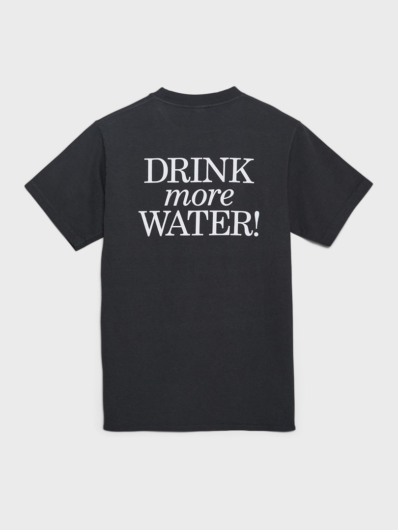 New Drink More Water T-Shirt i Faded Sort