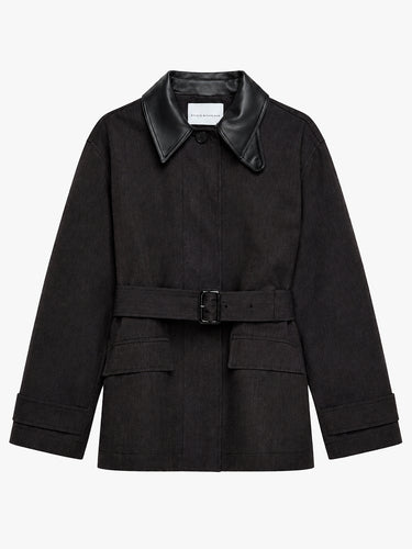 Studio Nicholson - Lurie Belted Cropped Jacket in Brown Marl