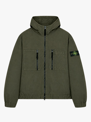 Stone Island - 1200011 Hooded Shirt in Coal Grey