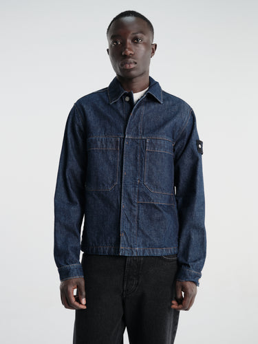 Stone Island - 410006 Biker Jacket in Blue Rinse