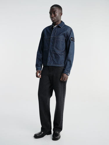 Stone Island - 410006 Biker Jacket in Blue Rinse
