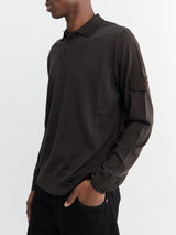 Stone Island - 5100076 Long Sleeve Polo in Dark Brown