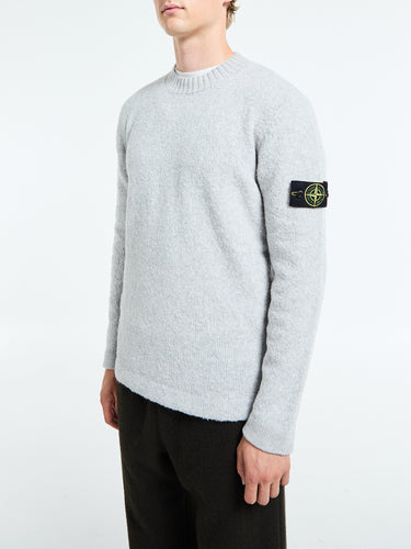 Stone Island - 5100056 Fancy Yarn Crewneck Jumper in Melange Grey